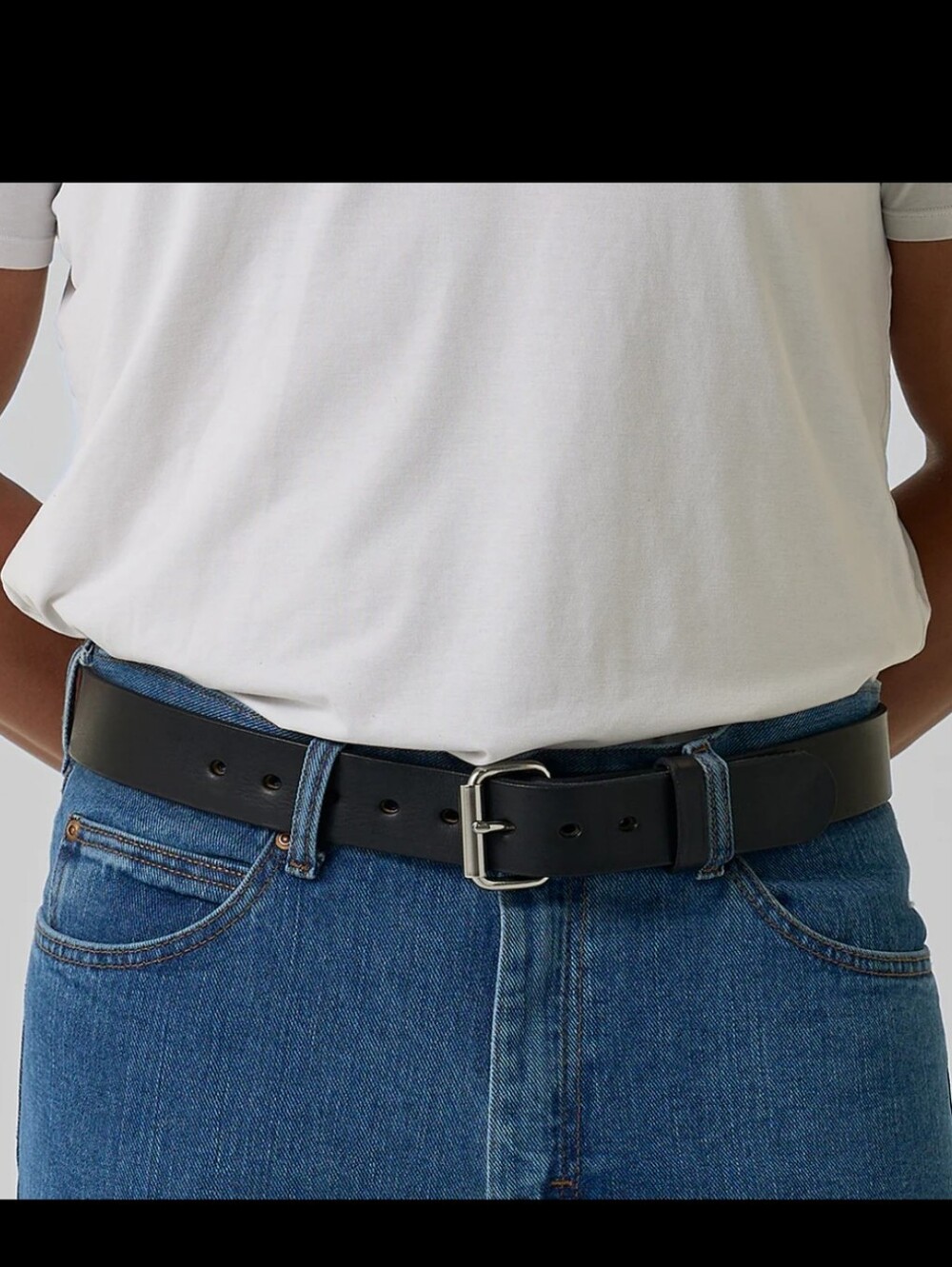 Hanks Belts Mens Gunner Stitched Black Leather Belt Size 56 Full Grain Leather — image 2 of 8
